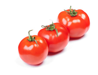 Three fresh juicy tomatoes