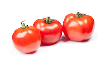 Three fresh juicy tomatoes