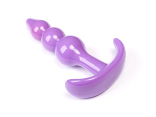 One purple silicone rubber latex butt or anal plug