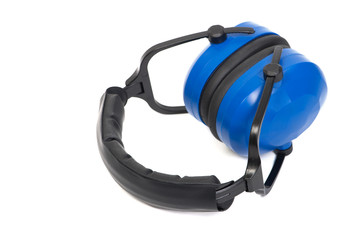 Hearing protection blue ear muffs