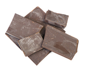 Pieces of broken bar of chocolate