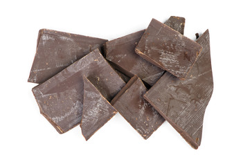 Pieces of broken bar of chocolate