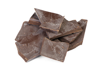 Pieces of broken bar of chocolate