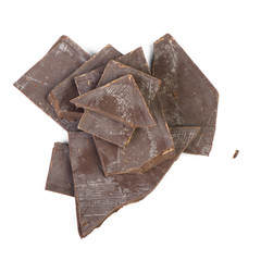 Pieces of broken bar of chocolate