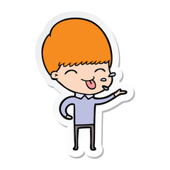 sticker of a cartoon rude man