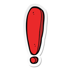sticker of a cartoon exclamation mark
