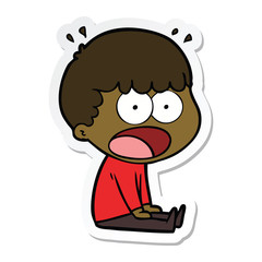 sticker of a cartoon shocked man