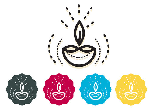 Diwali Diya Icon - Illustration
