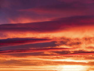 Naklejka na ściany i meble the purple sunset with beautiful clouds