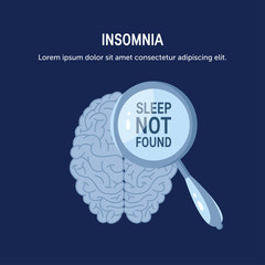 Insomnia vector concept in simple flat style