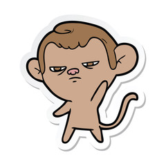 sticker of a cartoon monkey