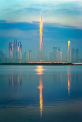 Amazing Dubai city center skyline at the sunrise, Dubai, United Arab Emirates 