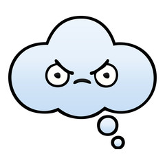 Fototapeta premium gradient shaded cartoon thought bubble