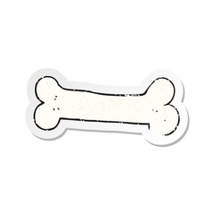 retro distressed sticker of a cartoon bone