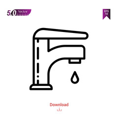 Outline tap  icon isolated on white background. Popular icons for 2019 year. Line pictogram. Graphic design, mobile application, logo, user interface. EPS 10 format vector