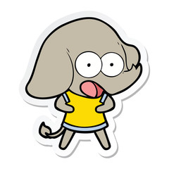 sticker of a cute cartoon elephant