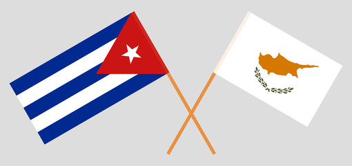 Cuba and Cyprus. The Cuban and Cyprian flags. Official colors. Correct proportion. Vector