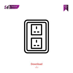 Outline socket icon isolated on white background. Popular icons for 2019 year. Line pictogram. Graphic design, mobile application, logo, user interface. EPS 10 format vector