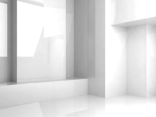 Empty abstract white interior background 3 d