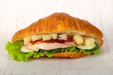 Croissant with chicken