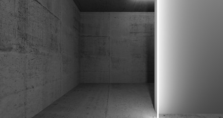 Abstract dark interior with neon light 3d