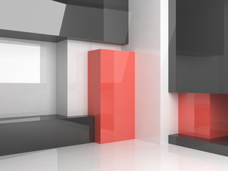 Empty abstract interior background 3d