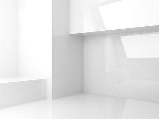 Empty room with shiny walls, 3d render