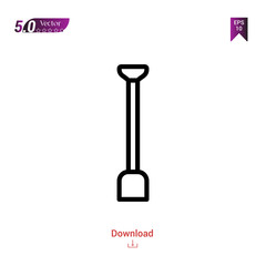 Outline shovel icon isolated on white background. Popular icons for 2019 year. Line pictogram. Graphic design, mobile application, logo, user interface. EPS 10 format vector