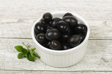 Black olives in the bowl