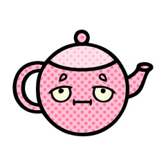 comic book style cartoon teapot