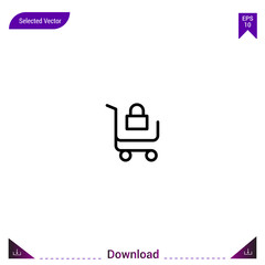 Outline shopping-cart  icon isolated on white background. Line pictogram. mobile application, logo, user interface. Editable stroke. EPS10 format vector