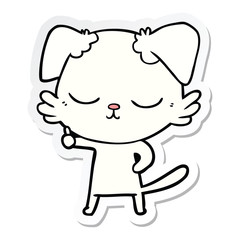 sticker of a cute cartoon dog