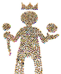 Cartoon Crowd Figure, Royal