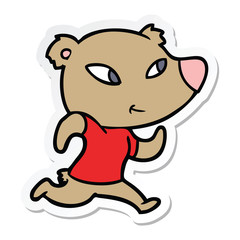 sticker of a cute cartoon bear