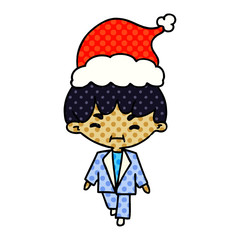 christmas cartoon of kawaii boy