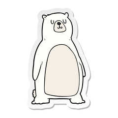 distressed sticker of a cartoon polar bear