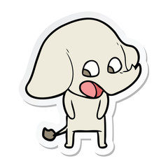 sticker of a cute cartoon elephant