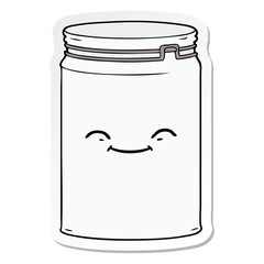 sticker of a cartoon glass jar