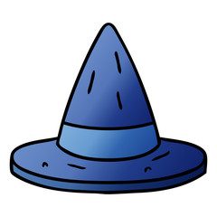 gradient cartoon doodle of a witches hat
