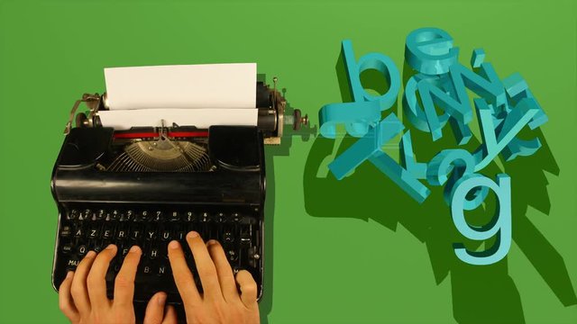 old typewriter 3d letters typing