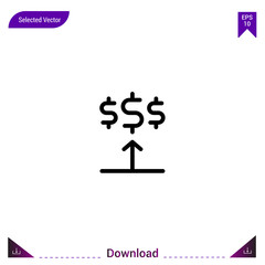 Outline profits icon isolated on white background. Line pictogram. mobile application, logo, user interface. Editable stroke. EPS10 format vector