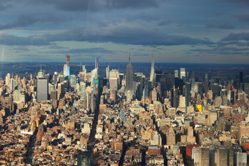 Cityscape of manhattan from high up