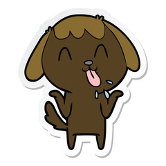 sticker of a cute cartoon dog