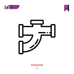 Outline pipe icon isolated on white background. Popular icons for 2019 year. Line pictogram. Graphic design, mobile application, logo, user interface. EPS 10 format vector