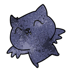 Obraz premium textured cartoon of cute kawaii bat