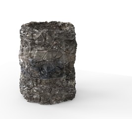 an stone bowl cup vase isolated on white background 3d illustration