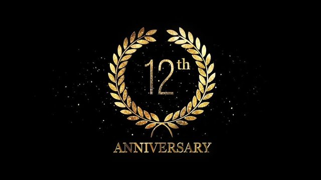 12th Anniversary With Swoosh And Arrow Icon Fast And Forward Golden  Anniversary Logo On Black Background Stock Illustration - Download Image  Now - iStock