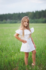 Fototapeta na wymiar happy little girl with long hair