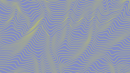 Fototapeta premium Colorful curvy geometric lines wave pattern texture on colorful background. Wave Stripe Background. Abstract background with distorted shapes. Illusion of movement, op art pattern.