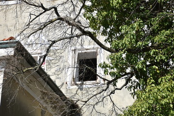 Hotel, Triest, Obelisco, Italien, geschlossen, gesperrt, verlassen, verfallen, Fenster,...